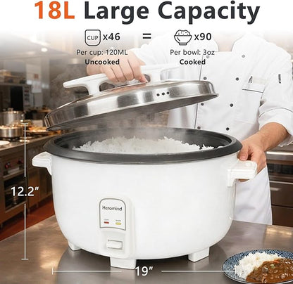 Commercial Rice Cooker, 90-Cup Rice Cooker, 16Qt / 18 L Large Rice Cooker - Image 2