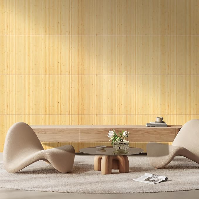 OUZUGIE 2 Pack 96x24 Inch Natural Bamboo Wall Panel – Carbonized Pole Wrap - Image 9
