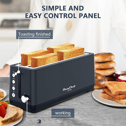 4-Slice Toaster, Extra Wide Long Slot Toaster, 6 Browning Settings, - Image 5