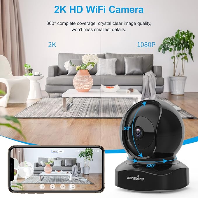 Wireless Security Camera, IP Camera 1080P HD Wansview, WiFi Home Indoor Camera - Image 3