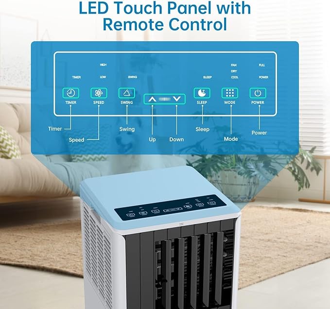 8, 000 BTU Portable Air Conditioner, Smart Control, Cools Up to 350 Sq. Ft. - Image 4