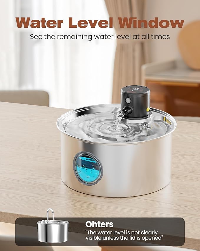 Cat Water Fountain with Motion Sensor: Rechargeable Cat Fountain Wireless - Image 8