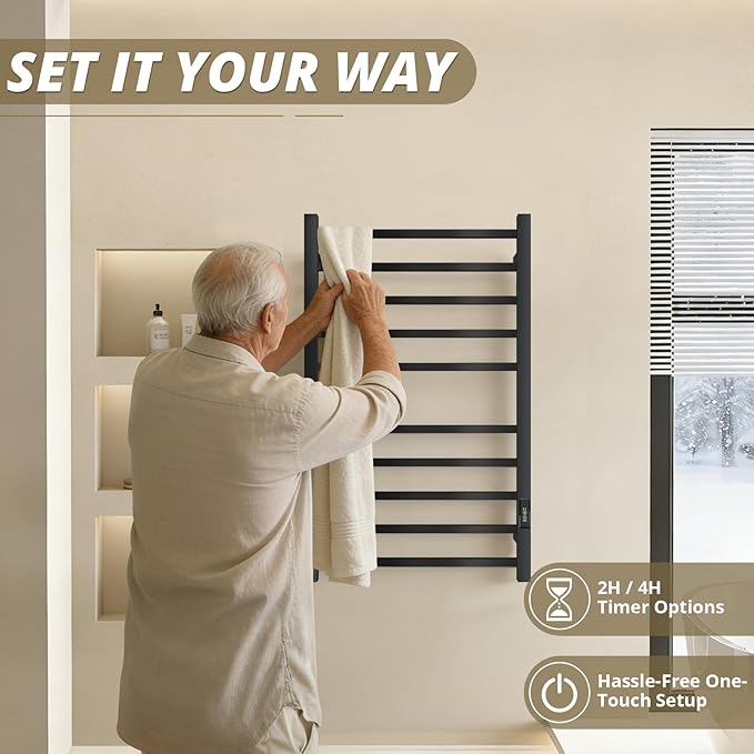 Towel Warmers for Bathroom, Heated Towel Rack Wall Mounted Large Racks - Image 2