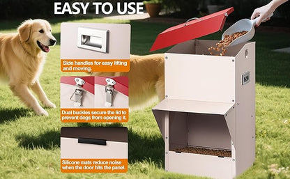 Automatic Dog Feeder Large Breed, 50 LB Capacity Outdoor Pet Food Dispenser - Image 5