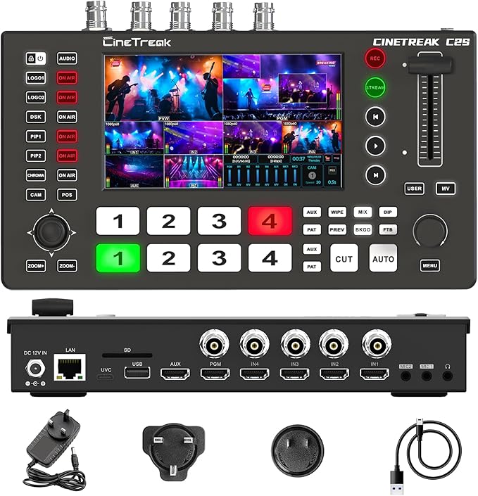 Cinetreak C2S HDMI & SDI 5.5'' Screen Multi-Format PTZ Control Video Switcher by CINETREAKTechnology