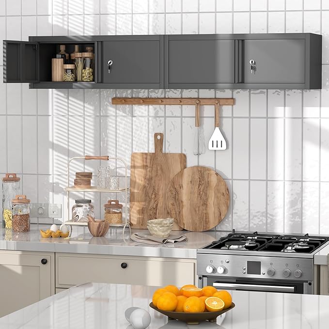 GREATMEET Metal Garage Storage Cabinets, Lockable Storage Cabinet - Image 5