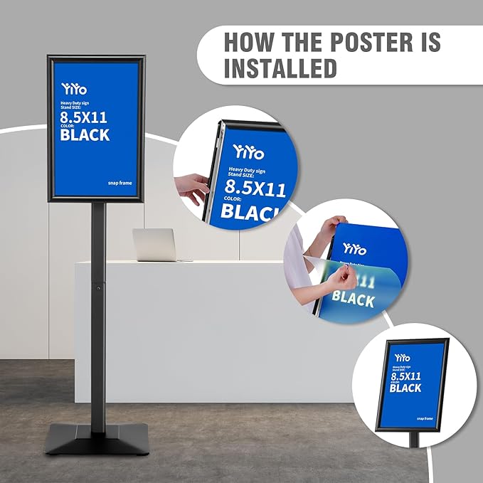 YIYO Sign Stand Poster Stand，adjustable heavy duty pedestal Sign Holder Floor - Image 2