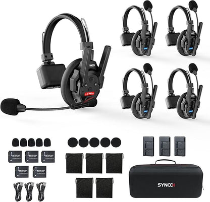 SYNCO XTALK XPRO5 Wireless Intercom Headset System, 500m/1640ft 2.4GHz by SYNCO