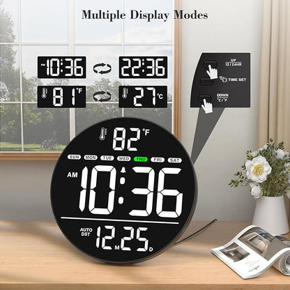 WallarGe Large Digital Wall Clock - Image 5
