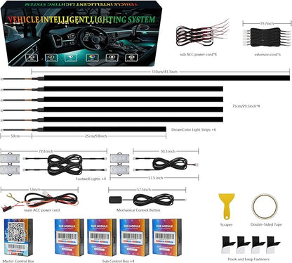 New Version Dreamcolor Acrylic Car Interior Lights 10 in 1 RGB LED Strip Lights - Image 9