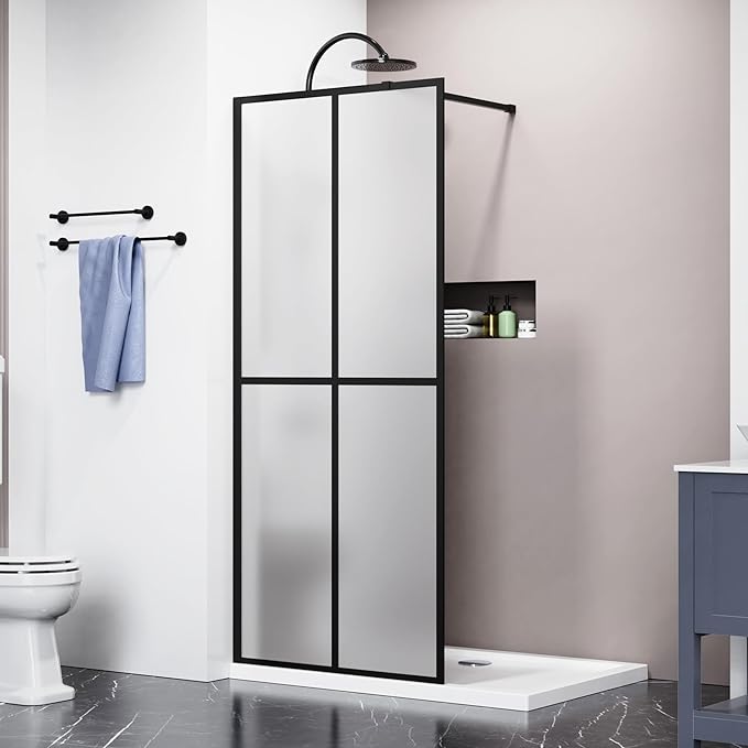 Goodyo 34"- 46" x 72" Glass Shower Door Clear Tempered Glass Panel Fixed Shower by Goodyo