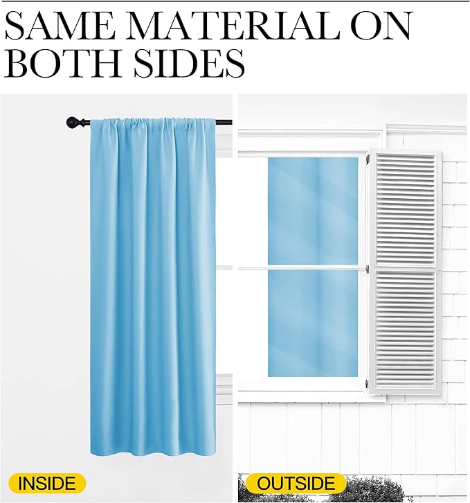 NICETOWN 2 Panels Blackout Curtains, Rod Pocket Thermal Insulated Drapes - Image 4