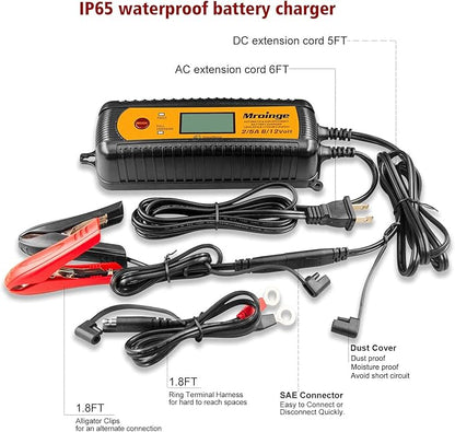 Car Battery Charger, Mroinge 5A 6V/12V Fully Automatic Smart Charger, Battery - Image 6