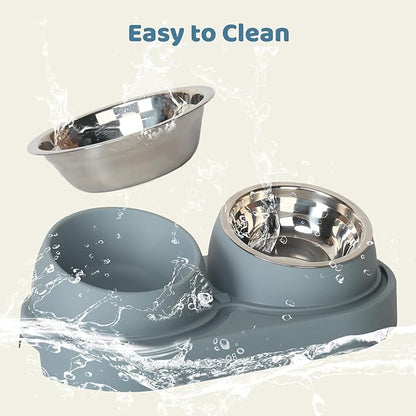 SAROSORA Cat Feeder Stainless Steel Bowl, Pet Food and Water Bowl Dishes - Image 6