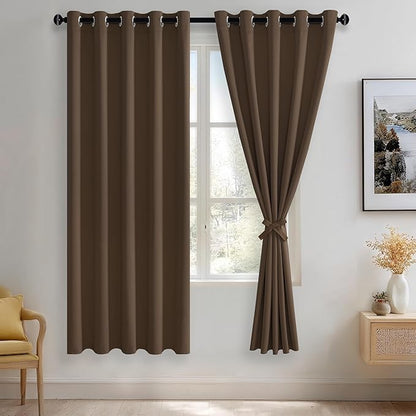 JIUZHEN Brown Blackout Curtains by JIUZHEN