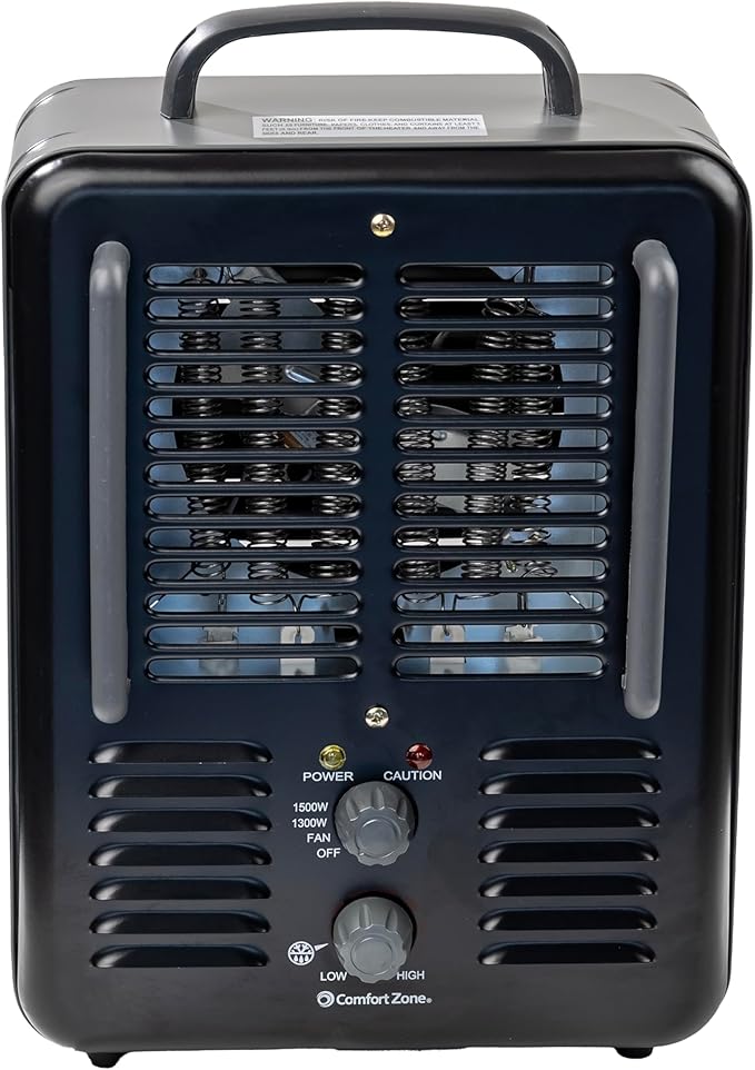 Comfort Zone Electric Portable Milkhouse Style Utility Space Heater - Image 4