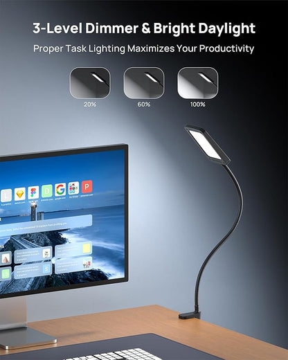 TROND LED Desk Lamp with Clamp, 1000LM Super Bright 3-Level Dimmable Desk Light - Image 2