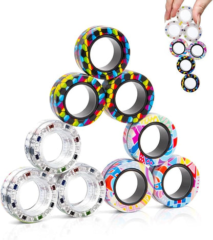 9Pcs Magnetic Rings Fidget Toys - Image 3