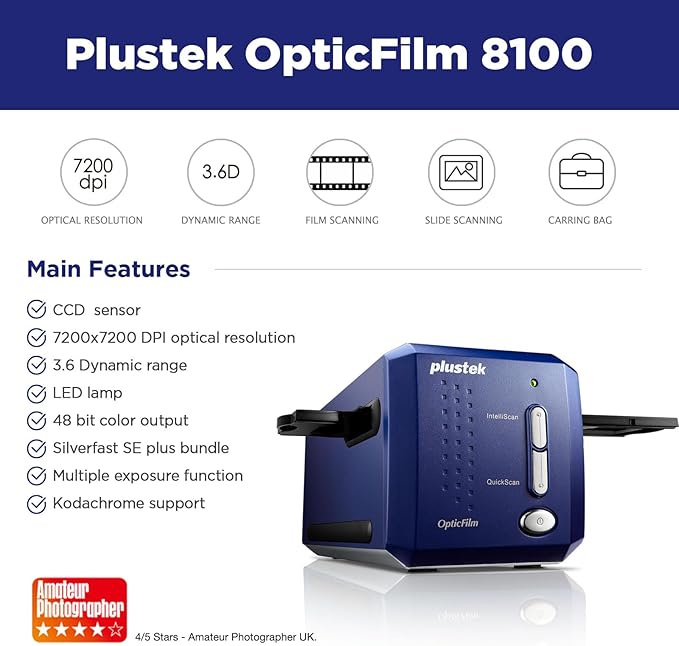 Plustek OpticFilm 8100-35mm Negative Film/Slide Scanner - Image 2