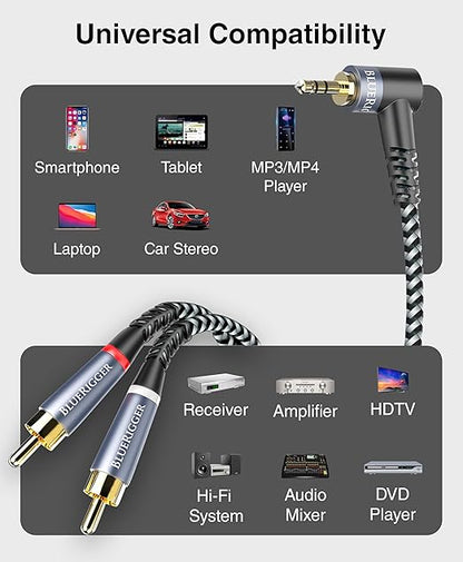 BlueRigger 3.5mm Aux to 2RCA Audio Cable - Image 7