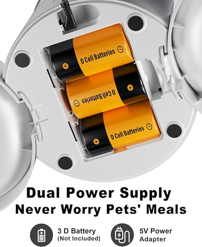 Automatic Cat Feeder for 2 Cats, 4.2L Dual Food Dispenser, Portion Control - Image 7