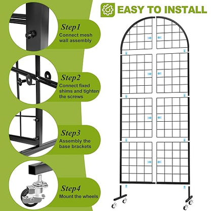 VGMiu Grid Wall Panel 1PCS Display Stand 2' x 5.2' FT Black Grid Wall Panels - Image 3