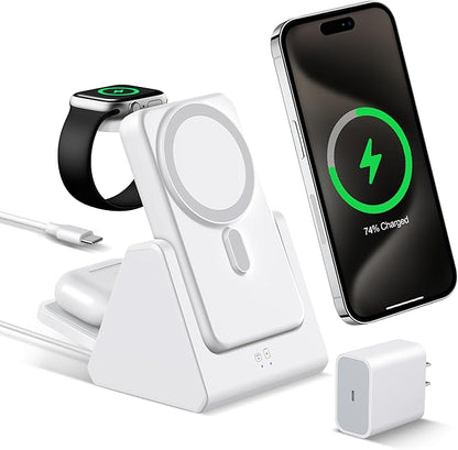 Smtcsl 3-in-1 Wireless Charging Station: Portable 10000mAh Power Bank Charger by Smtcsl