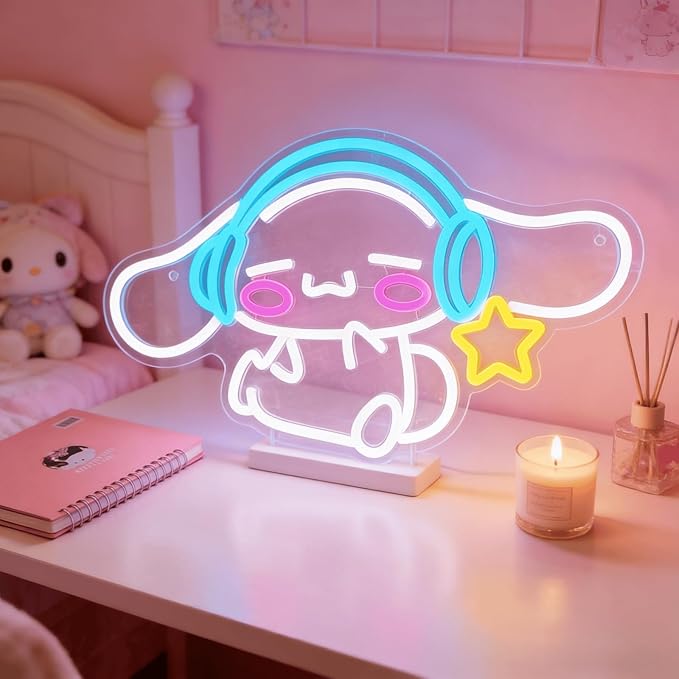 THIIXDAI Cinnamoroll Neon Sign for Room Decor, USB Powered LED Lights by THIIXDAI