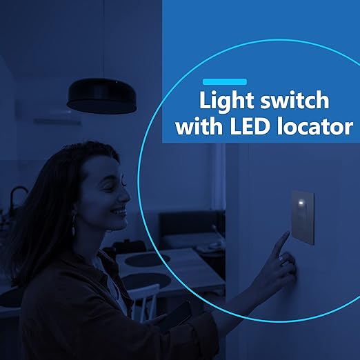 LIDER Minimalist Design Matte Finish Lighted Decorator Switch, Frameless Paddle - Image 5