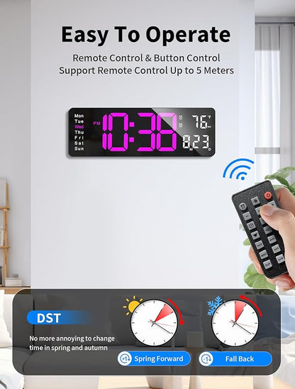 MASHI Digital Wall Clock, Auto-Dimming Wall Clock - Image 5