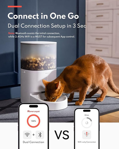 Homerunpet Smart Automatic Cat Feeder, No Jam Freeze Dried Safe, WiFi & - Image 5
