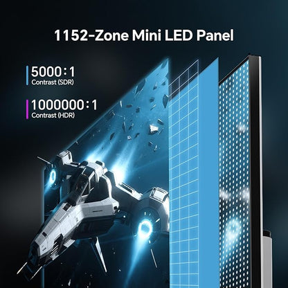 KTC QHD Mini LED Monitor 27 Inch, 1440P 180Hz Gaming PC Monitor, HDR 1400 - Image 3