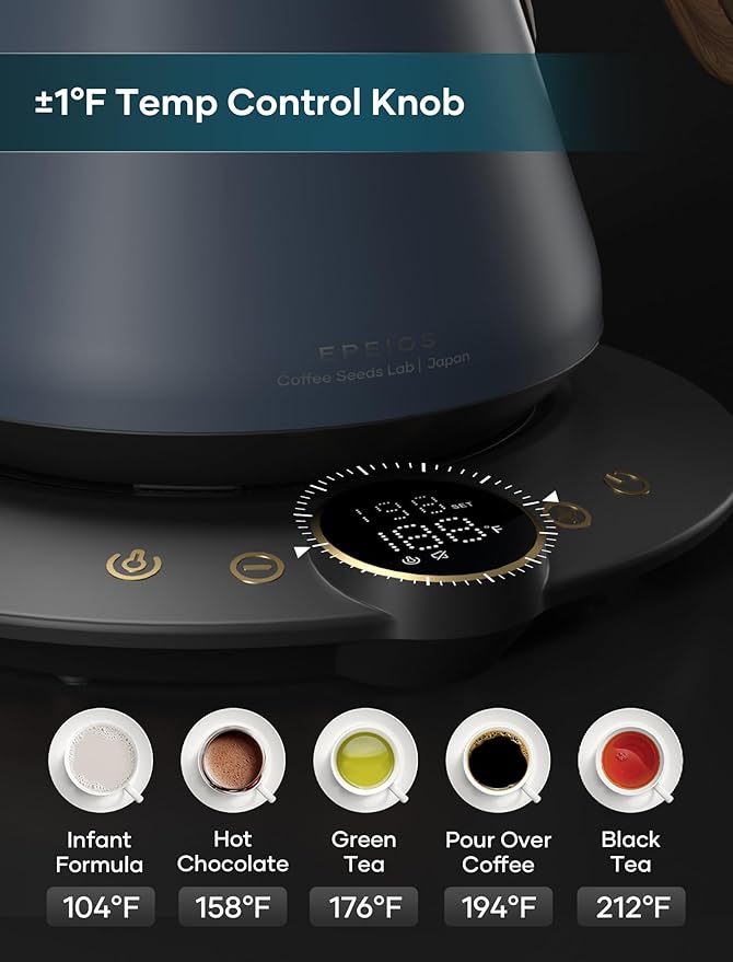 Electric Kettles, INTASTING Gooseneck Electric Kettle, ±1℉ Temperature Control - Image 3