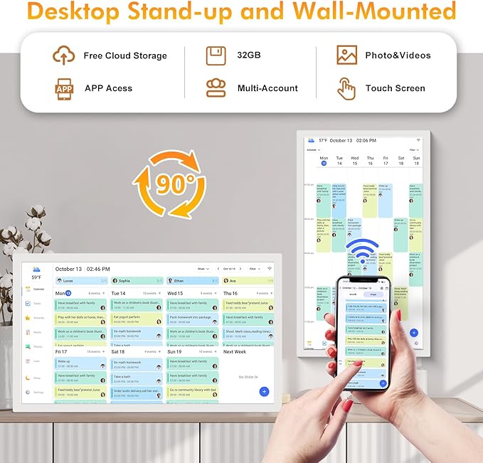 24" Digital Calendar Picture-Frame for-Wall-Planner - Image 5