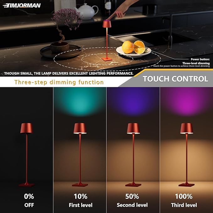 Compact Cordless Table Lamp, Rechargeable LED Night Light, Dual Light Source - Image 4