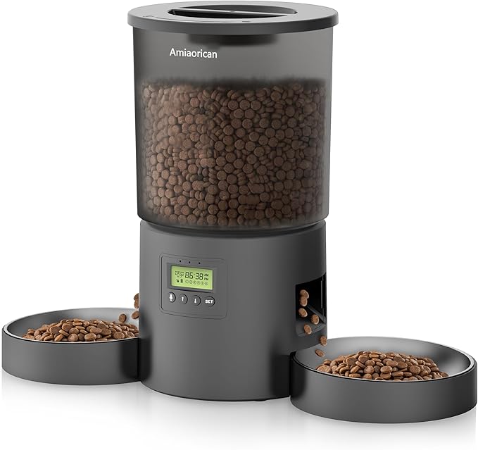 Automatic Cat Feeder for 2 Cats, 4.2L Programmable 1-6 Meals Portion Control by Unknown