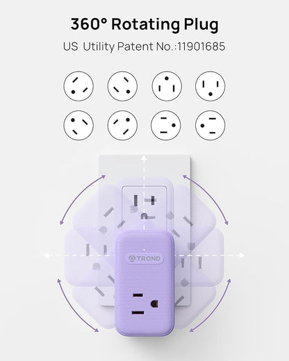 TROND Multi Plug Wall Outlet, 3 AC Outlet Extender - Image 3