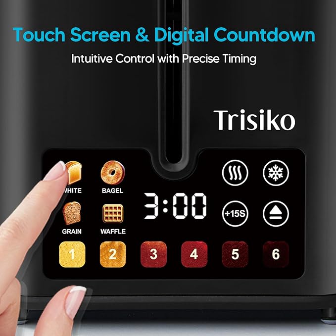 Trisiko® Touch Screen Toaster 2 Slice, Smart Toaster - Image 4