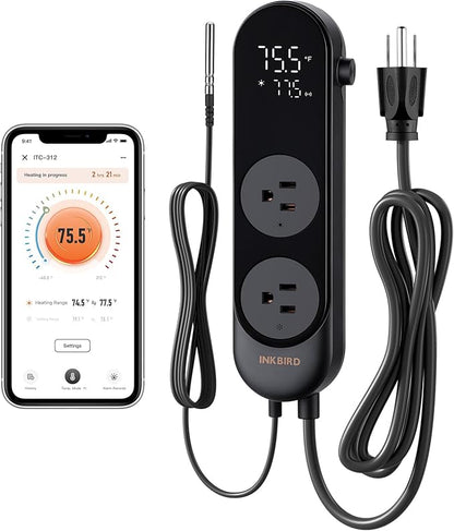 INKBIRD Bluetooth Digital Temperature Controller 1200W Heating Cooling 2-Stage by Inkbird