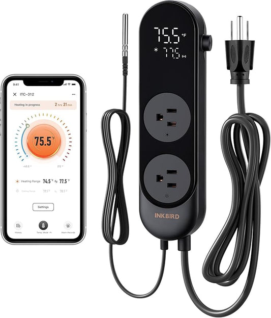 INKBIRD Bluetooth Digital Temperature Controller 1200W Heating Cooling 2-Stage by Inkbird