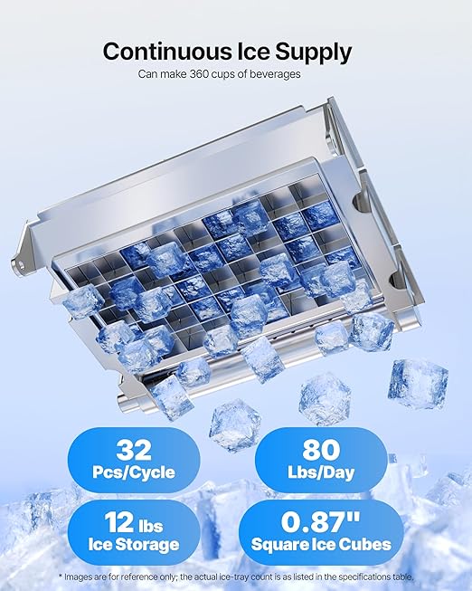 VEVOR Commercial Ice Maker Machine, 80 lbs/24h - Image 2