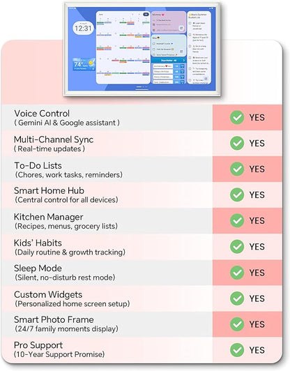 32 Inch Digital Planner Wall Planner Touch Screen Chore Chart Syncs All Android - Image 4