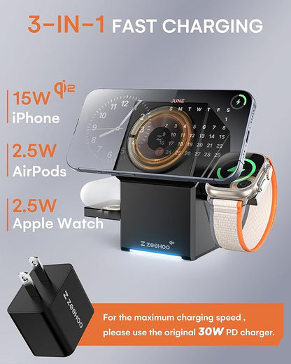 ZEEHOO 3 in 1 Charging Station, iPhone Charging Station - Image 3