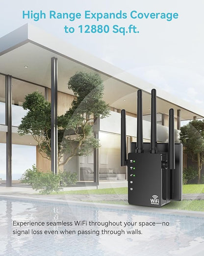105-Device Compatible WiFi Extender Signal Booster, WiFi Extender, 12880 Sq.Ft - Image 4