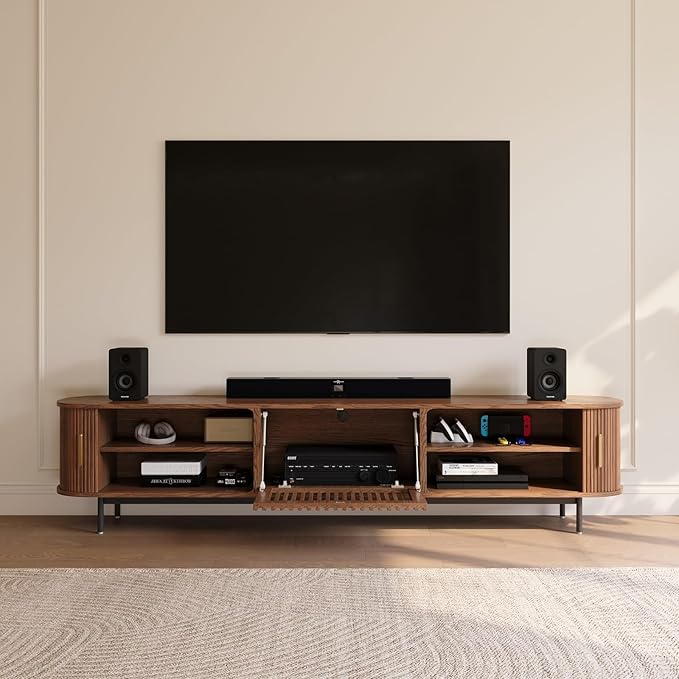 POVISON Fully-Assembled Mid Century Modern TV Stand - Image 2