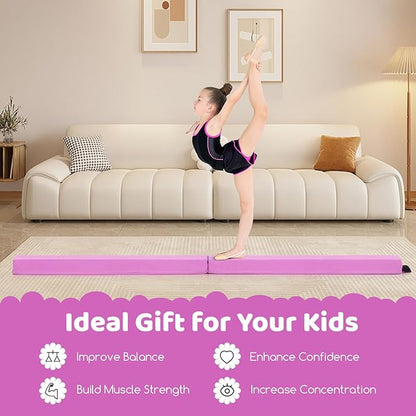 Giantex 7FT/8FT/9FT Balance Beam, Folding Gymnastics Beam w/Carry Handles - Image 5