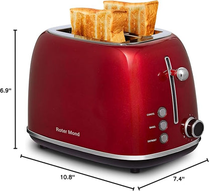 Roter Mond 2 Slice Toaster Retro Stainless Steel - Image 8