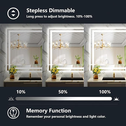 YEELAIT 40x36 Inch LED Bathroom Mirror - Image 3