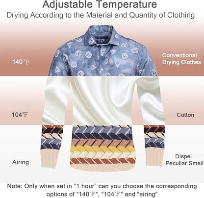COSTWAY 1700W Electric Portable Clothes Dryer, 13.2 lbs Capacity Front Load - Image 3