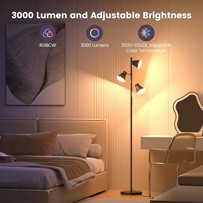 SIBRILLE RGB Floor Lamp, 36W LED Dimmable Standing Lamp - Image 6
